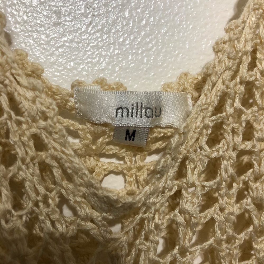 Millau Crochet Crop Top Sleeveless Tank Medium - Picture 2 of 4